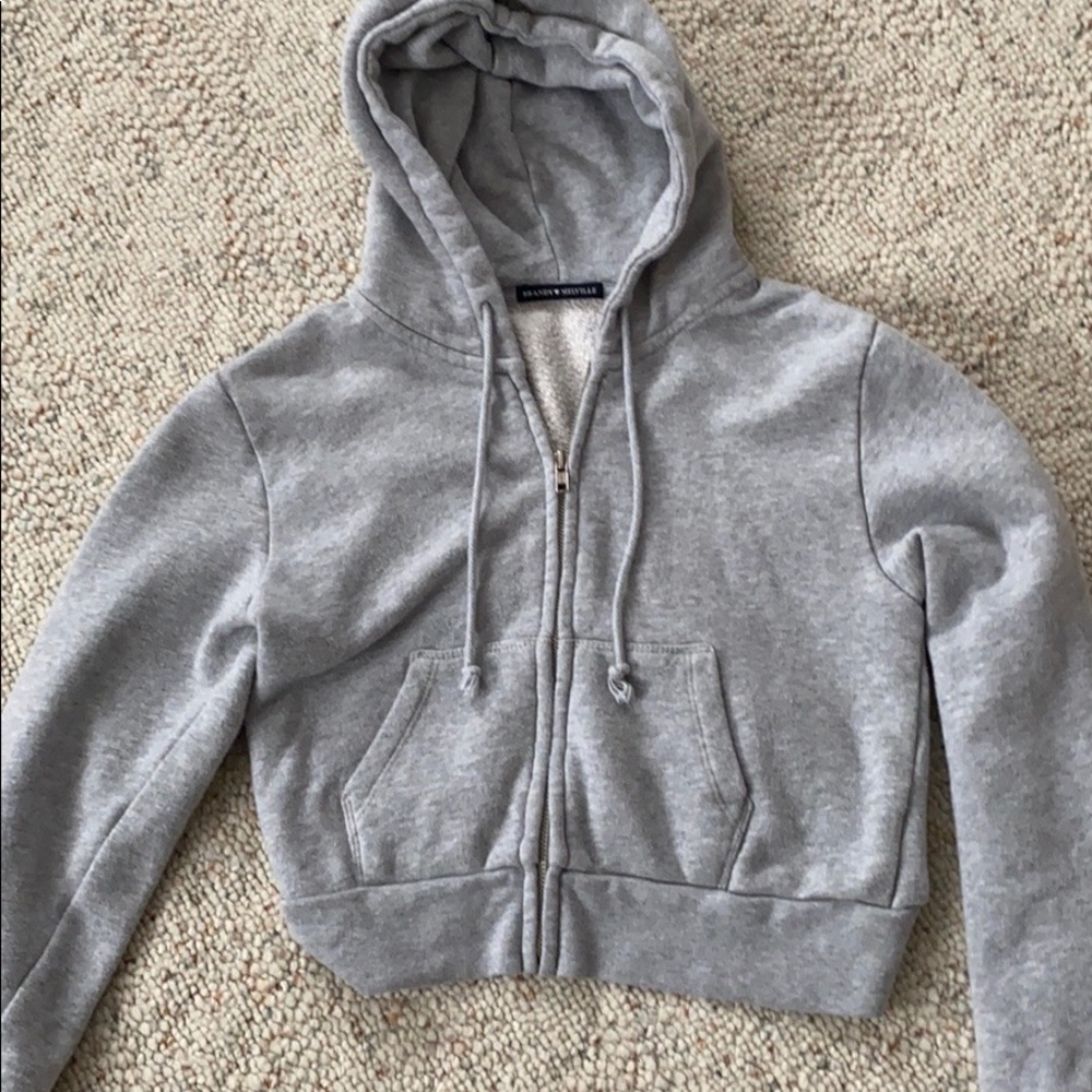Brandy Melville gray Crystal hoodie